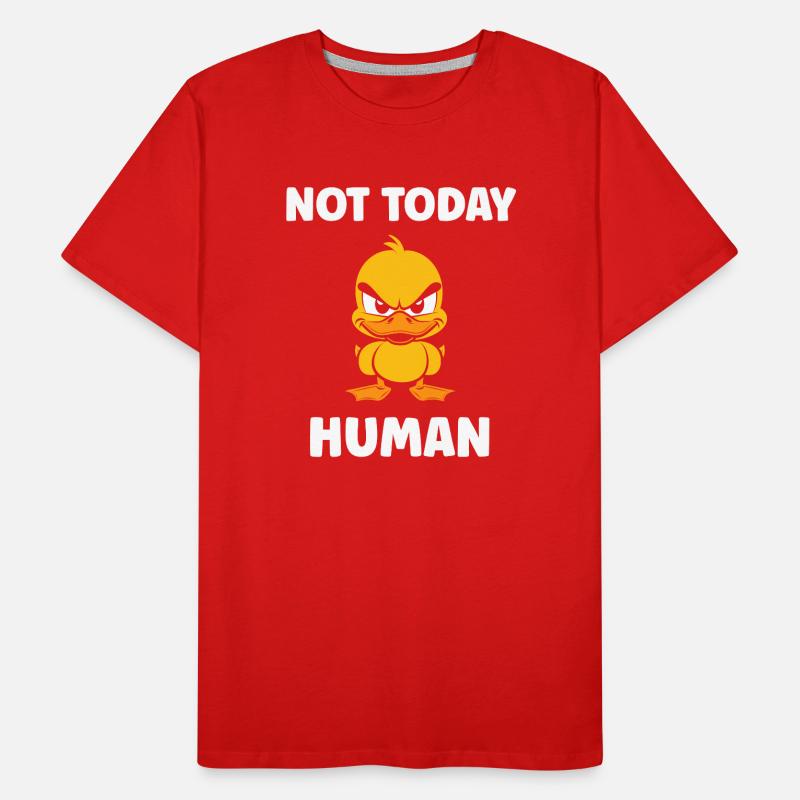 Grumpy Duck: Not Human Today Men's Premium Organic T-Shirt