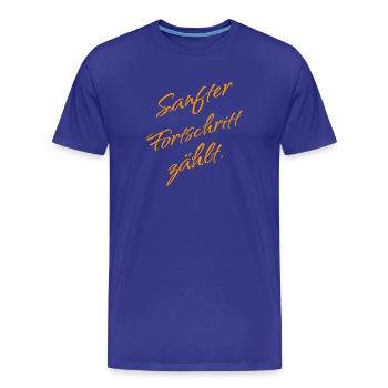 Gentle progress counts – Growth Mindset - Men's Premium Organic T-Shirt - royal blue - Front - Damien (186cm)