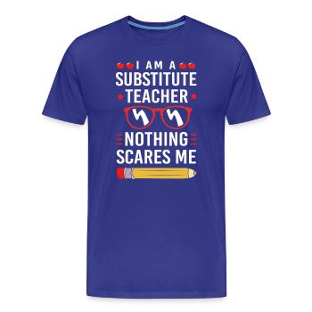 Professeur remplaçant Professeur remplaçant - T-shirt bio Premium Homme - bleu roi - Devant - Damien (186cm)