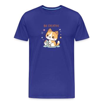 Chat Créatif  - T-shirt bio Premium Homme - bleu roi - Devant - Damien (186cm)