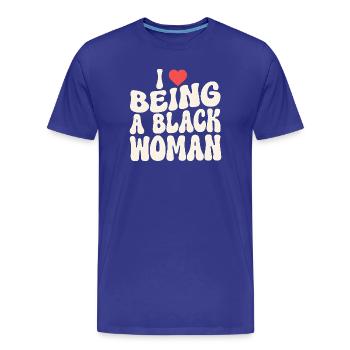 Déclaration d’identité de la fière femme noire - T-shirt bio Premium Homme - bleu roi - Devant - Damien (186cm)