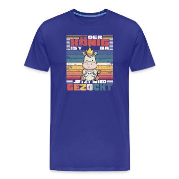 Game King computer game - Men's Premium Organic T-Shirt - royal blue - Front - Damien (186cm)