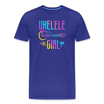 Ukulélé hawaïen ukulélé Ukulélé Girl - T-shirt bio Premium Homme - bleu roi - Devant - Damien (186cm)