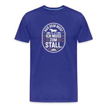 En s’écartant vers les chevaux des écuries - T-shirt bio Premium Homme - bleu roi - Devant - Damien (186cm)