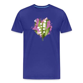 Lily of the valley and lilac as a spring greeting - Men's Premium Organic T-Shirt - royal blue - Front - Damien (186cm)