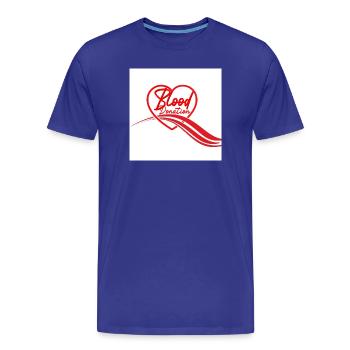 Blood Donation Heart Logo - Men's Premium Organic T-Shirt - royal blue - Front - Damien (186cm)