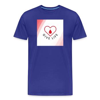 Schenken Sie Leben: Blutspenderherz - Männer Premium Bio T-Shirt - Königsblau - Vorne - Damien (186cm)