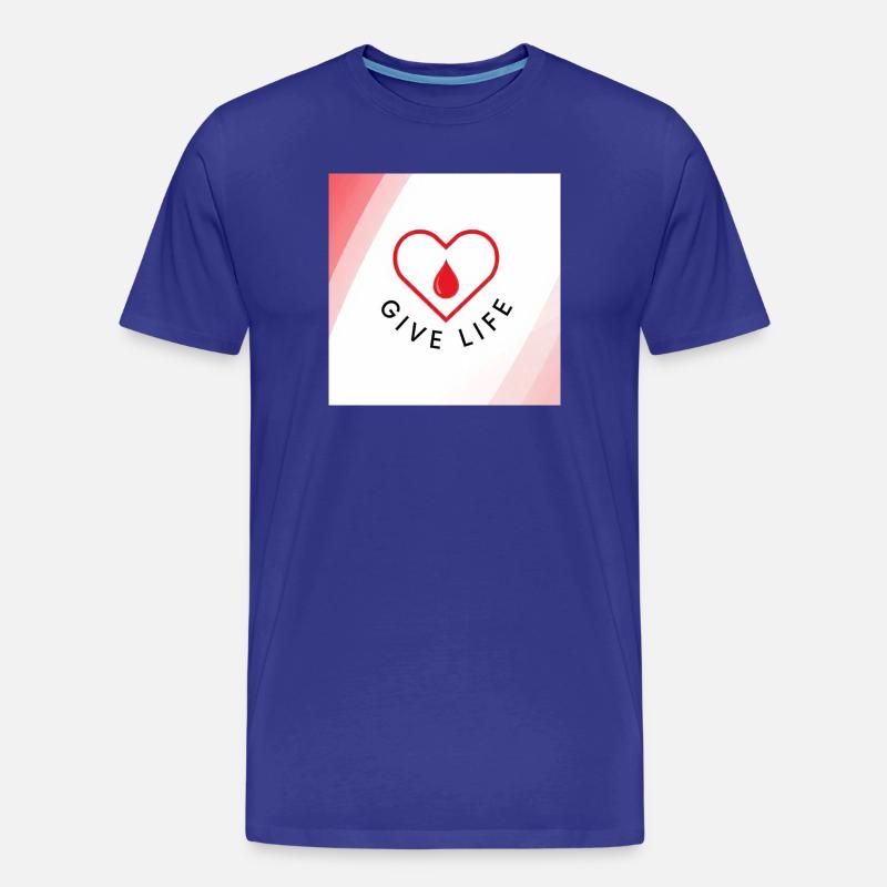 Schenken Sie Leben: Blutspenderherz - Männer Premium Bio T-Shirt - Königsblau