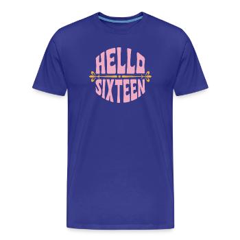 Bonjour Seize Or Rose - T-shirt bio Premium Homme - bleu roi - Devant - Damien (186cm)