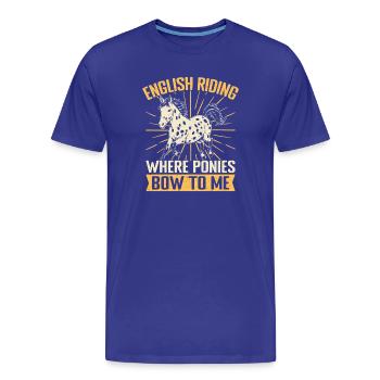 Hobby Horse Rider POny Bow To Me English Riding - Men's Premium Organic T-Shirt - royal blue - Front - Damien (186cm)
