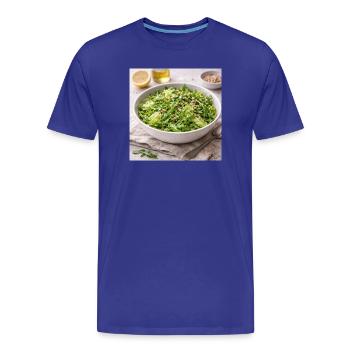 Salade de roquette et de pignons de pin - T-shirt bio Premium Homme - bleu roi - Devant - Damien (186cm)