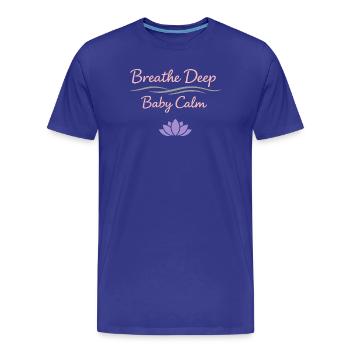 Prenatal Yoga Expectant Mother - Men's Premium Organic T-Shirt - royal blue - Front - Damien (186cm)
