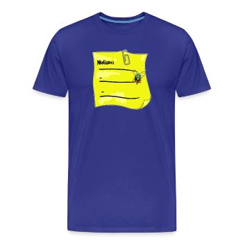 Notizzettel gelb – Büroklammer & Fake‑Fliege - Männer Premium Bio T-Shirt - Königsblau - Vorne - Damien (186cm)