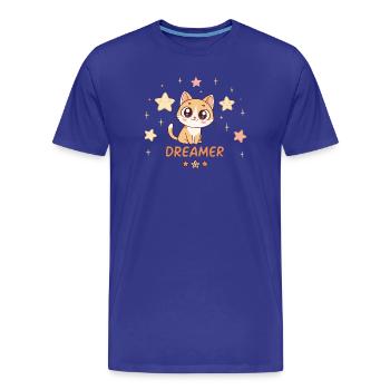 Dreamy Kitten and Sweet Stars - Men's Premium Organic T-Shirt - royal blue - Front - Damien (186cm)