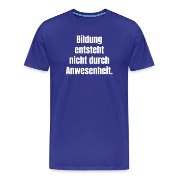 L’éducation se crée par l’activité - T-shirt bio Premium Homme - bleu roi - Devant - Damien (186cm)