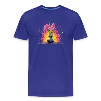 Bombardement des lapins aux couleurs vives - T-shirt bio Premium Homme - bleu roi - Devant - Damien (186cm)