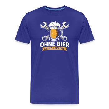 Pas de solution sans bière – Camiseta Beer & Tools - T-shirt bio Premium Homme - bleu roi - Devant - Damien (186cm)