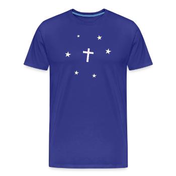 Étoiles croisées - T-shirt bio Premium Homme - bleu roi - Devant - Damien (186cm)