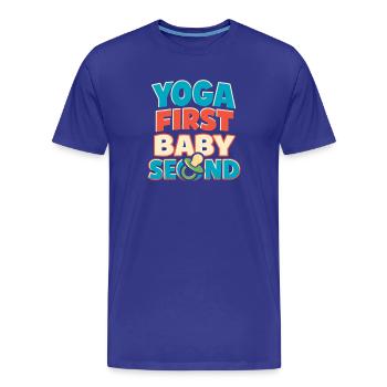 Prenatal Yoga Expectant Mother - Men's Premium Organic T-Shirt - royal blue - Front - Damien (186cm)