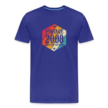 Limited Edition 2008 Geburtstag Geschenk - Männer Premium Bio T-Shirt - Königsblau - Vorne - Damien (186cm)