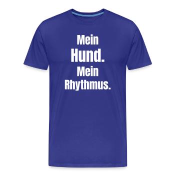 Mon chien Mon rythme - T-shirt bio Premium Homme - bleu roi - Devant - Damien (186cm)