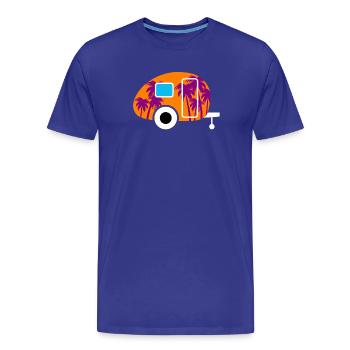 Caravan Palm Trees Holiday South Seas Camping Caravan Fan - Men's Premium Organic T-Shirt - royal blue - Front - Damien (186cm)