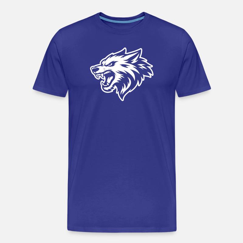 Wolf Kopf - Männer Premium Bio T-Shirt - Königsblau