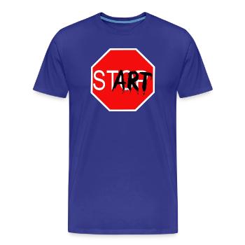 Start Sign Graffiti Stop Sign - Men's Premium Organic T-Shirt - royal blue - Front - Damien (186cm)
