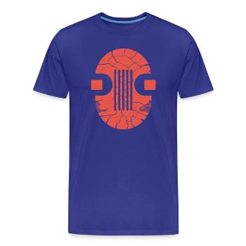 Cracked Orb Glyph - Men's Premium Organic T-Shirt - royal blue - Front - Damien (186cm)