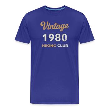 Vintage 1980 – Sailing Club Retro Geburtsjahr - Männer Premium Bio T-Shirt - Königsblau - Vorne - Damien (186cm)