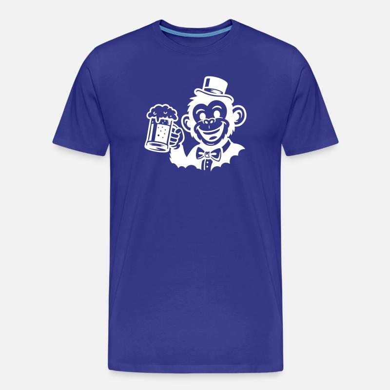 Affe Bräutigam Junggeselle - Männer Premium Bio T-Shirt - Königsblau