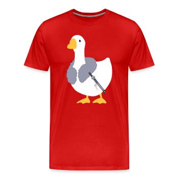 Wo sich Winde treffen – Chinesische Gans – Brunnen des Himmels - Männer Premium Bio T-Shirt - Rot - Vorne - Damien (186cm)