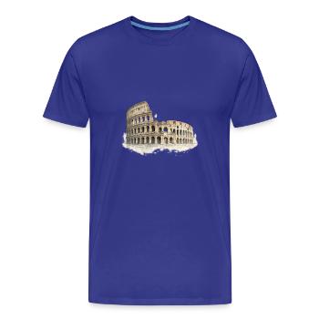 Kolosseum Aquarellskizze - Männer Premium Bio T-Shirt - Königsblau - Vorne - Damien (186cm)