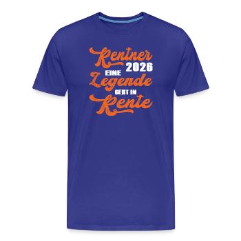 Orange Retro Typography 2028 Pensioner 2026 - Men's Premium Organic T-Shirt - royal blue - Front - Damien (186cm)