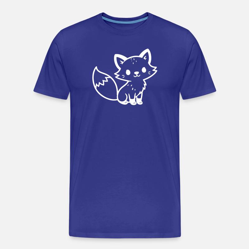 Fuchs Niedlich Comic - Männer Premium Bio T-Shirt - Königsblau