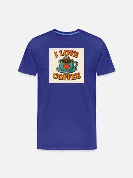 Coffee Love Cup - Men's Premium Organic T-Shirt - royal blue