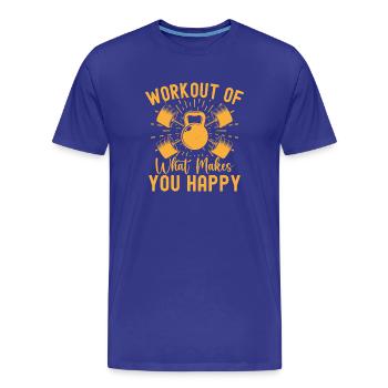 Fitness Fanatics Workout What Makes Happy - Men's Premium Organic T-Shirt - royal blue - Front - Damien (186cm)