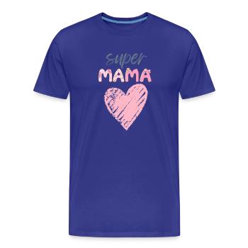 Mama - Super Mama - Männer Premium Bio T-Shirt - Königsblau - Vorne - Damien (186cm)