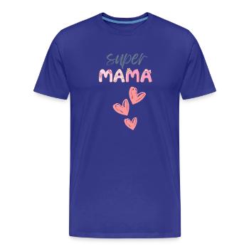 Mama - Super Mama - Männer Premium Bio T-Shirt - Königsblau - Vorne - Damien (186cm)