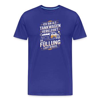 Carnaval déguisé en camion-citerne Bière costumée pour enterrement de vie de garçon - T-shirt bio Premium Homme - bleu roi - Devant - Damien (186cm)