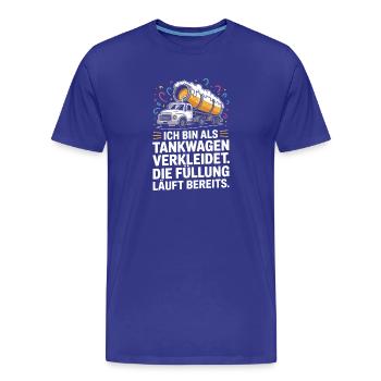 Carnaval déguisé en camion-citerne Bière costumée pour enterrement de vie de garçon - T-shirt bio Premium Homme - bleu roi - Devant - Damien (186cm)