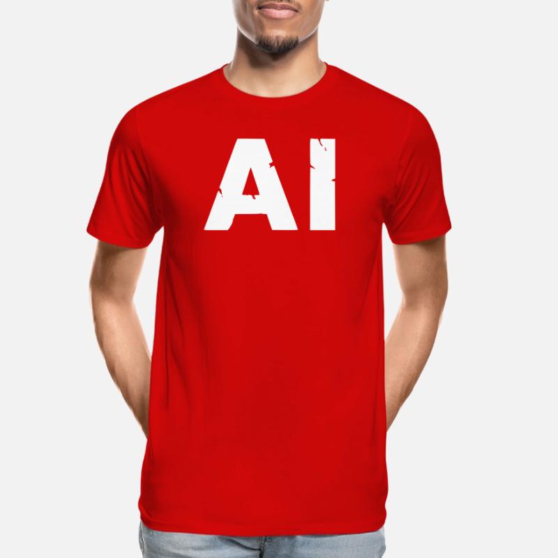 AI Artificial Intelligence Text Grunge Vector Men's Premium Organic T-Shirt