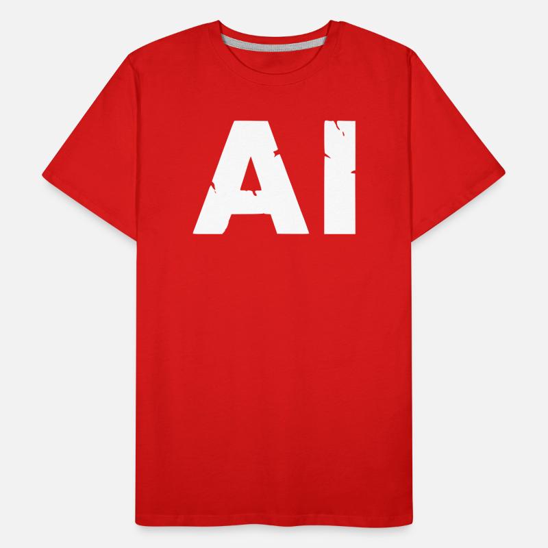AI Artificial Intelligence Text Grunge Vector Men's Premium Organic T-Shirt