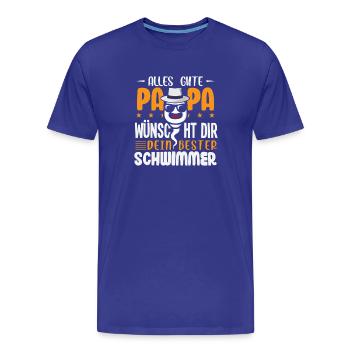 Alles Gute Papa wünscht dir dein bester Schwimmer - Männer Premium Bio T-Shirt - Königsblau - Vorne - Damien (186cm)