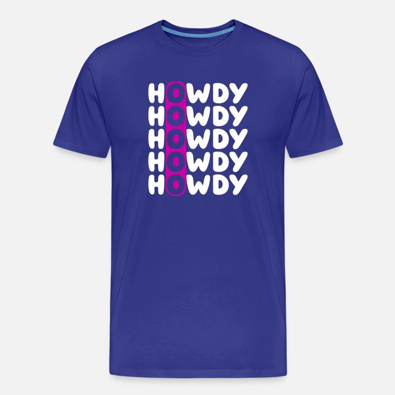 Howdy Repeat O Western Pattern - T-shirt bio Premium Homme - bleu roi