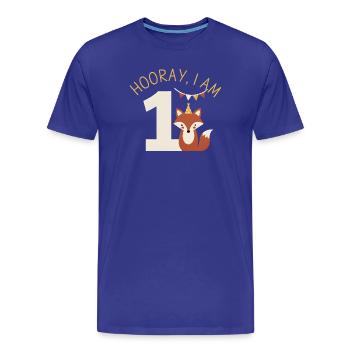 Hourra, j’ai 1 anniversaire de Sweet Fox - T-shirt bio Premium Homme - bleu roi - Devant - Damien (186cm)