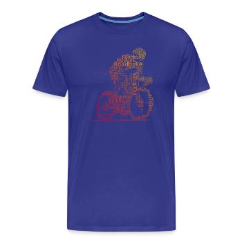 Super cadeau pour vélo de route - T-shirt bio Premium Homme - bleu roi - Devant - Damien (186cm)