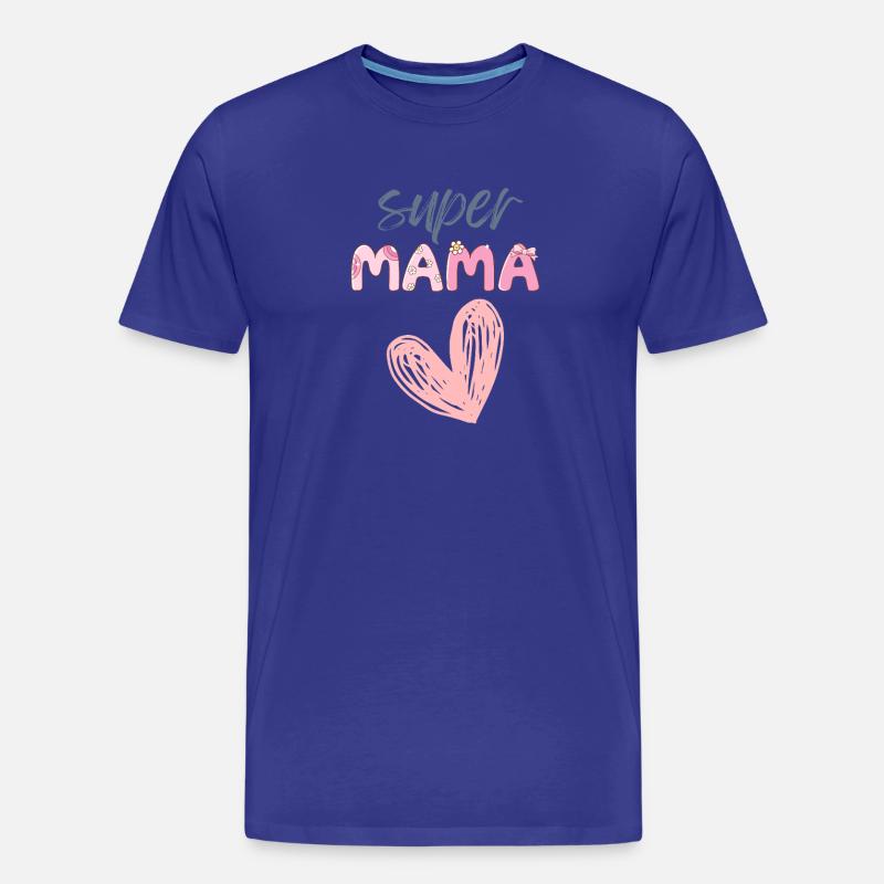 Super Mama - Herz Design - Männer Premium Bio T-Shirt - Königsblau