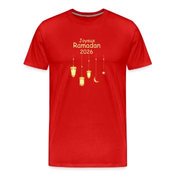 Happy Ramadan 2026 - Men's Premium Organic T-Shirt - red - Front - Damien (186cm)