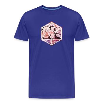 Geometric Graffiti Prism Over Brick Wall - Men's Premium Organic T-Shirt - royal blue - Front - Damien (186cm)